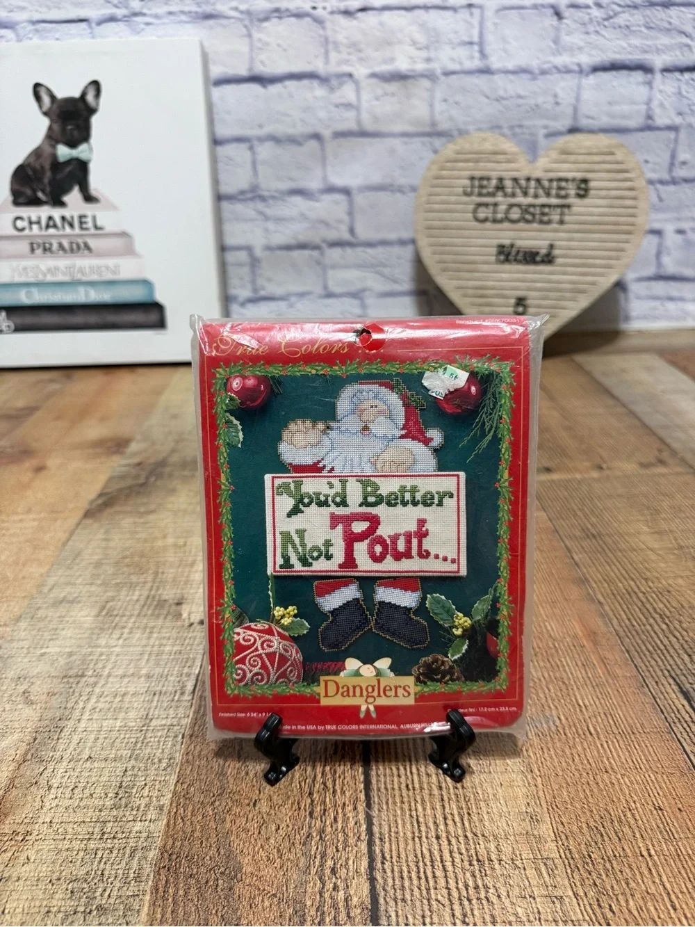 Christmas Cross-Stitch Kit "Youd Better Not Pout" By True Colors nwt